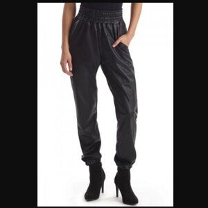 NWT Commando Black Faux Leather Jogger with Elastic Hem Size L